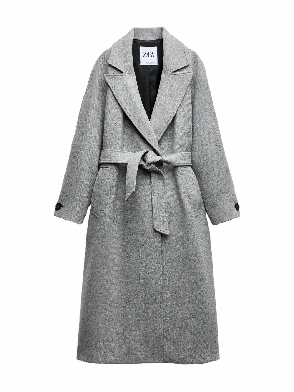 ZARA WOOL BLEND BELTED COAT